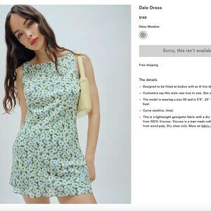 Reformation Dale Dress Green - Size XS